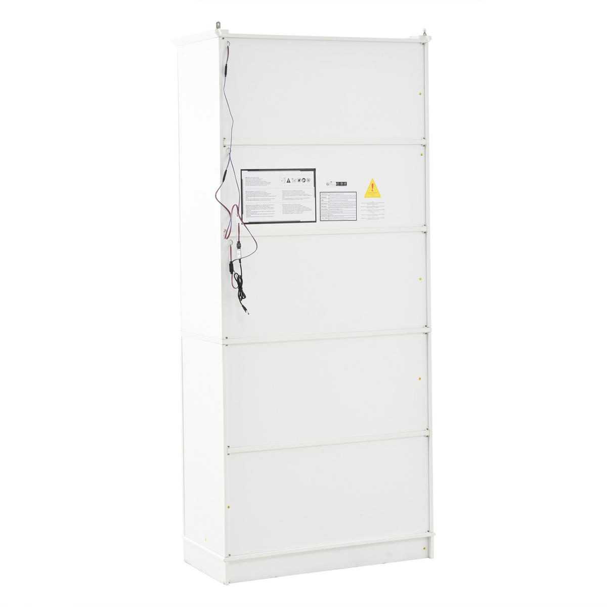 HOCHSCHRANK Weiß 2 Glastüren 2 Türen 5 Regale 180cm Landhaus - Weiß, Holzwerkstoff (80/180/38cm) - FLIEKS