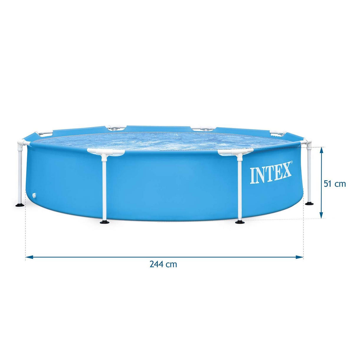 SCHWIMMBECKEN - Blau, Metall (244/51/244cm) - INTEX
