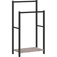 HANDTUCHSTÄNDER mit 2 Stangen 42 x 24 x 80 cm Greige/Schwarz - Multicolor, Metall (23.9/80/41.9cm)