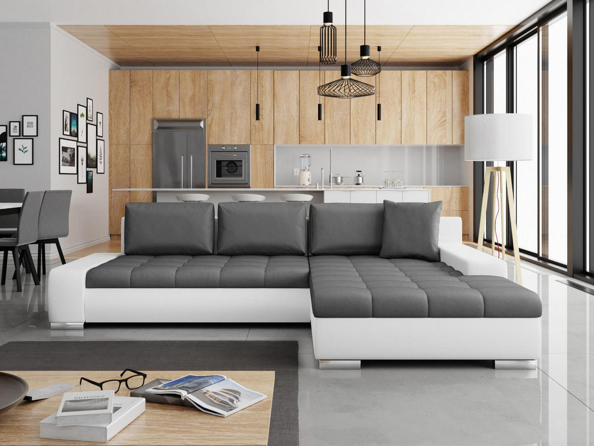 ECKSOFA Orkan - Weiß, Holz/Textil (302/213cm) - MIRJAN24