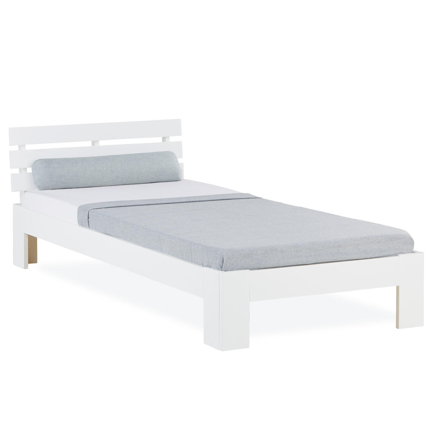 HOLZBETT Weiß 90/200 cm mit Lattenrost - Weiß, Holz (90/200cm) - Homestyle4u