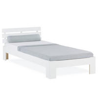 HOLZBETT Weiß 90/200 cm mit Lattenrost - Weiß, Holz (90/200cm) - Homestyle4u