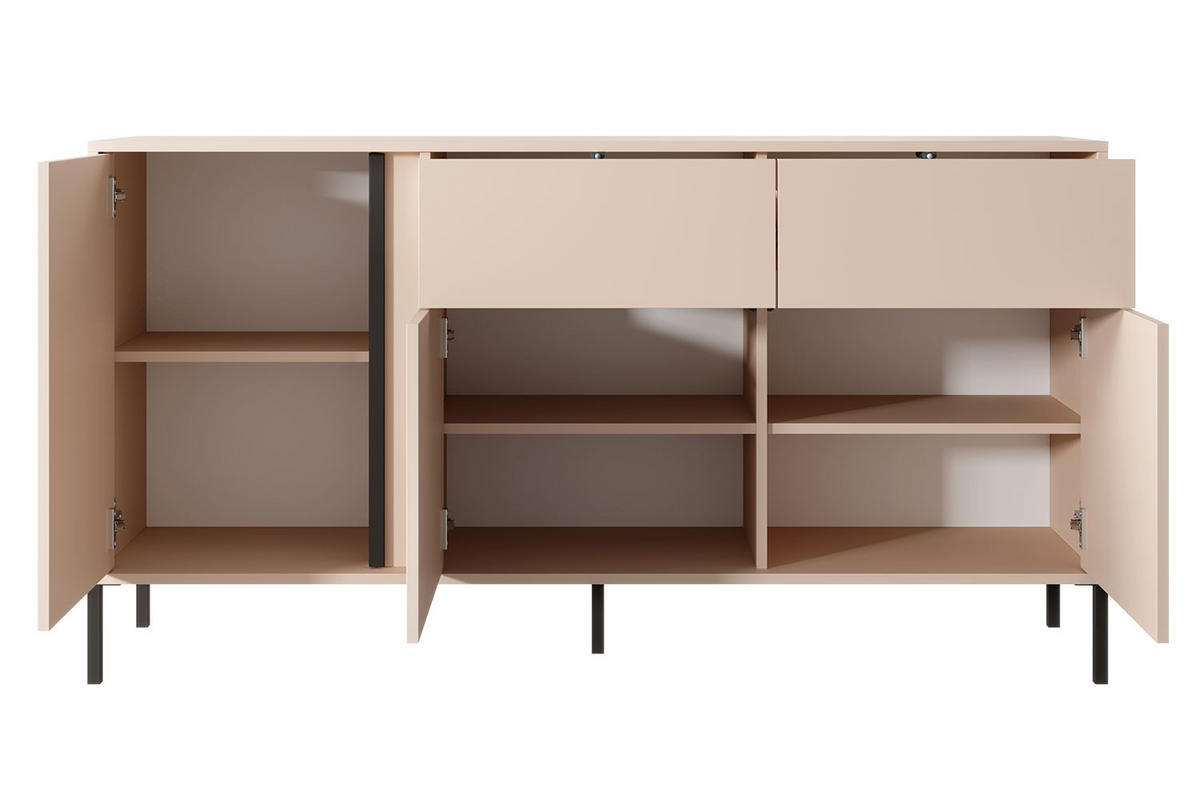 KOMMODE Dast beige 153 / 39,5 / 81cm - Beige/Akaziefarben, Holz/Holzwerkstoff (153/81/39.5cm) - Feldmann-Wohnen