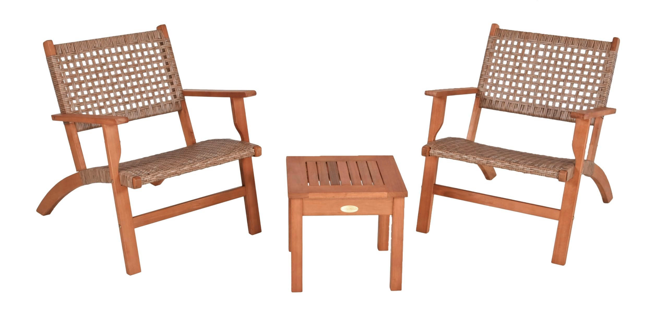 BALKONMÖBEL-SET Amira Teak-Look Hellbraun Gartenmöbel-Set - Hellbraun, Holz - DELUKE