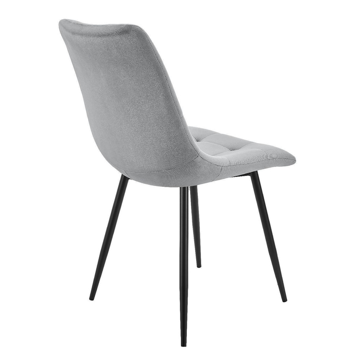 ESSZIMMERSTUHL Blanca Samt hellgrau (4er-Set) - Hellgrau, Textil (46/90/61cm) - Juskys