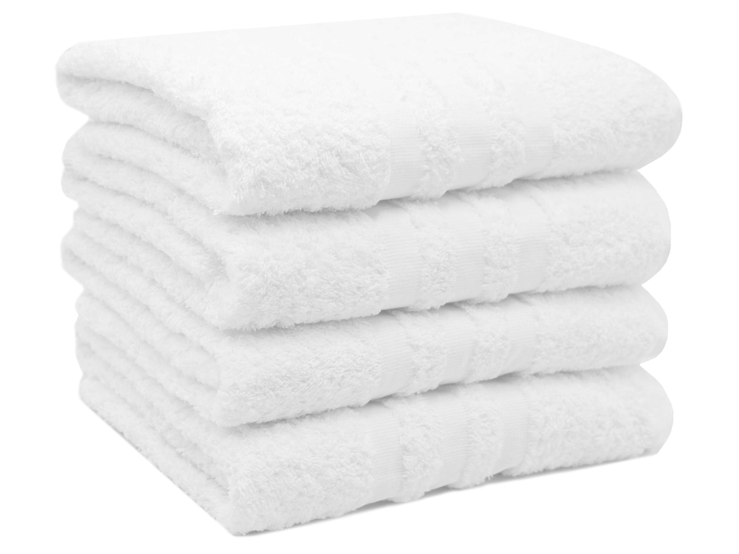 HANDTÜCHER, 4er-Set, 50x100 cm, 100% Baumwolle, Weiß - Weiß, Textil (50/100cm) - Zollner