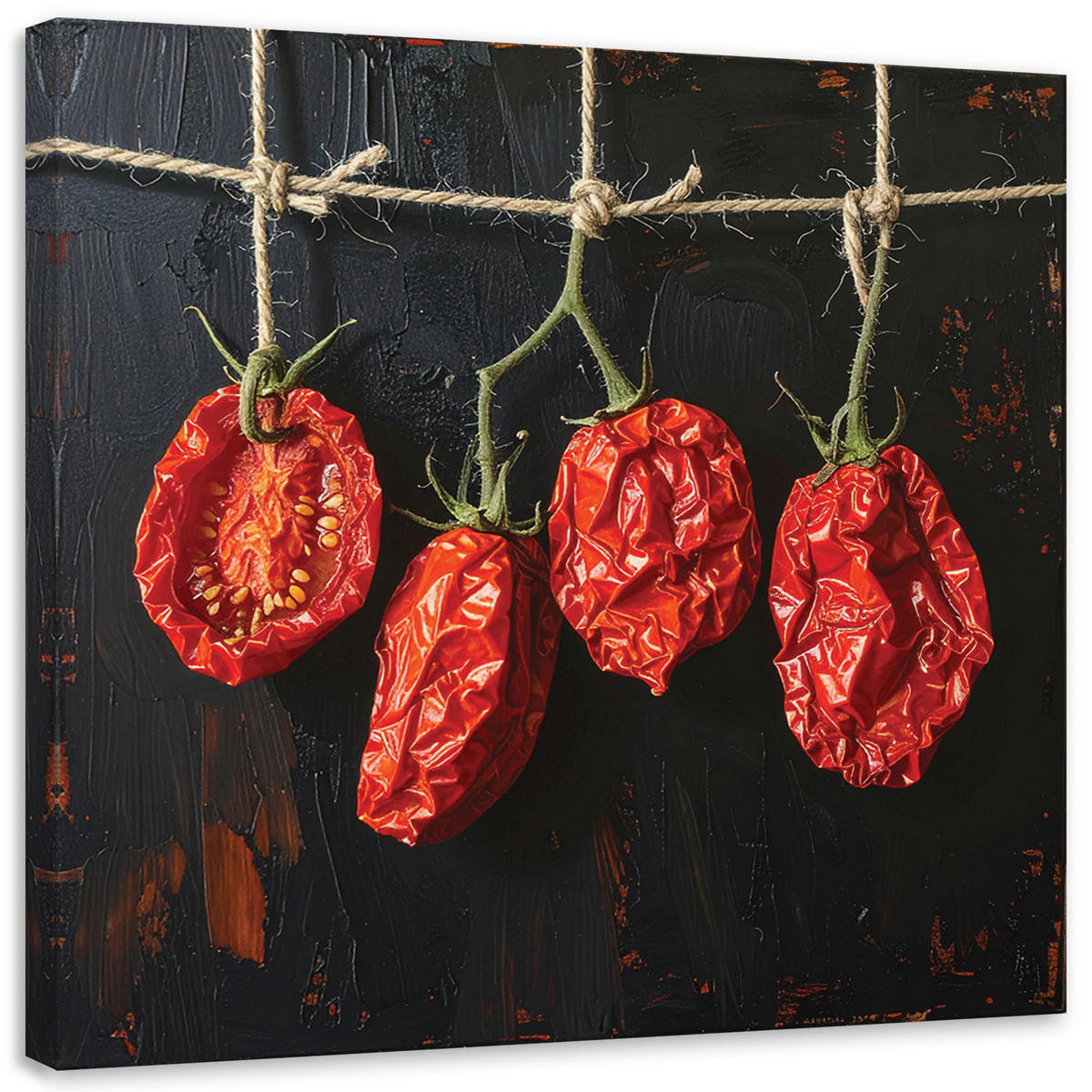 LEINWANDBILD Essen & Trinken 40x40cm - Rot, Textil (40/40cm) - Feeby