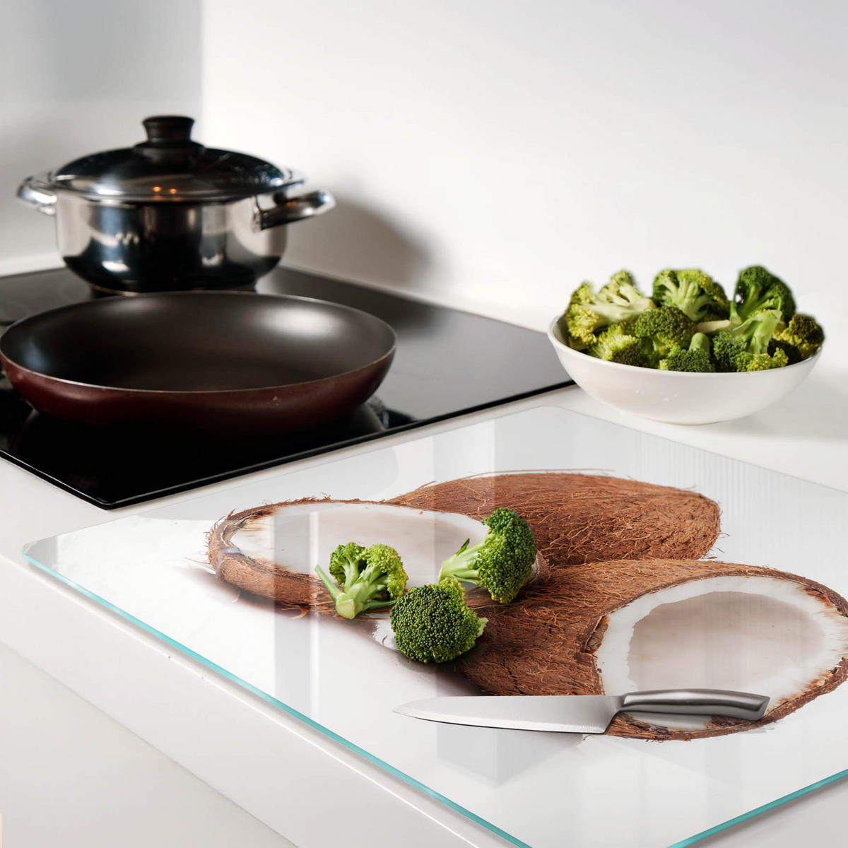 GLASPLATTE 60x52 cm Kokosnuss - Braun, Glas (60/0.4/52cm) - TULUP