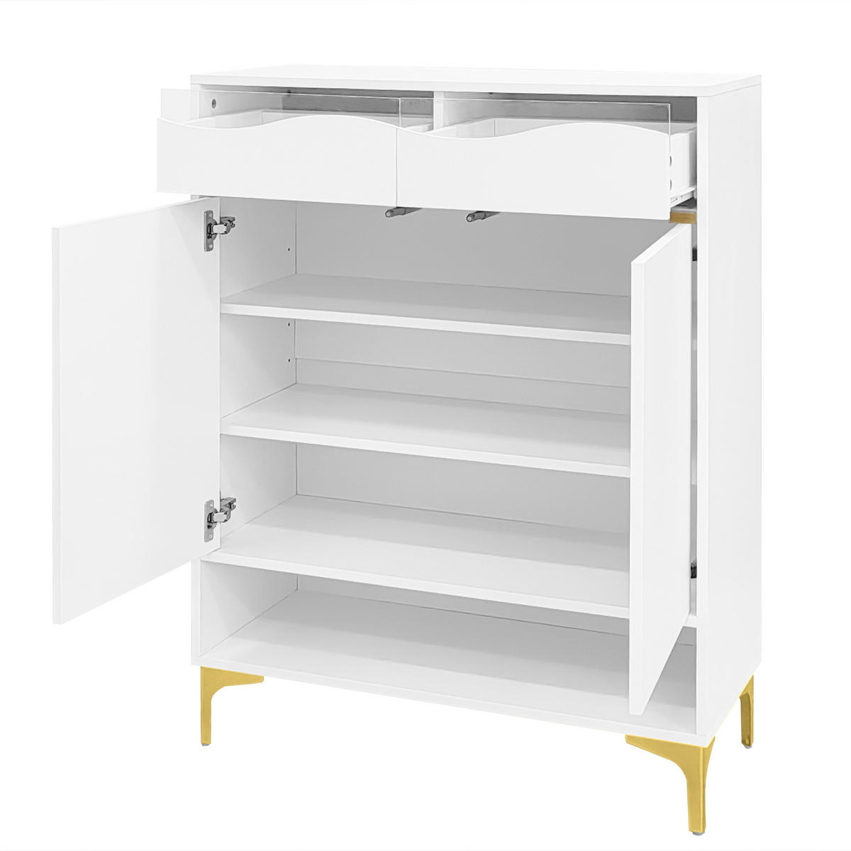 SCHUHSCHRANK Weiß 80/35/105 cm - Weiß, Holzwerkstoff (80/105/35cm) - PANGIVO