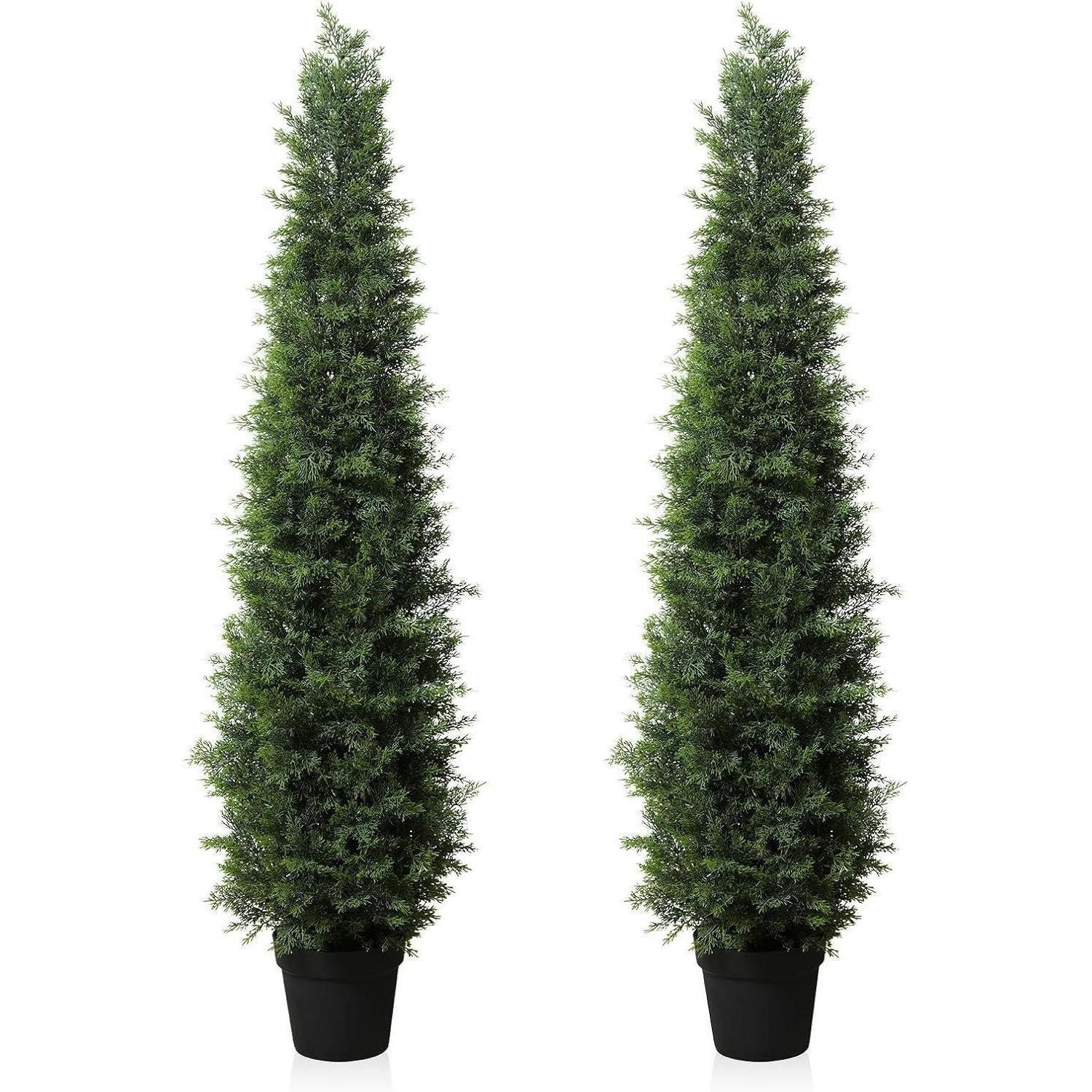 KUNSTPFLANZE Zeder 150 cm 2-teiliges Set UV-geschützt - Grün, Kunststoff (22cm)