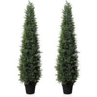 KUNSTPFLANZE Zeder 150 cm 2-teiliges Set UV-geschützt - Grün, Kunststoff (22cm)