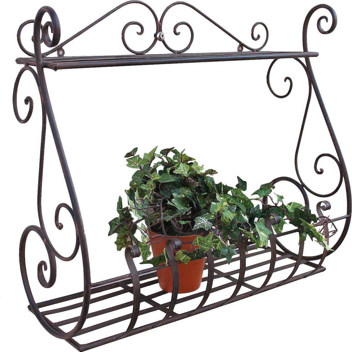 WANDBLUMENHALTER Sebino aus Metall Schwarz 50 cm - Schwarz, Metall (50/44/21cm) - DanDiBo