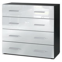 KOMMODE Pavos Weiß Hochglanz - Weiß Hochglanz, Holzwerkstoff (76/72/35cm) - Vladon