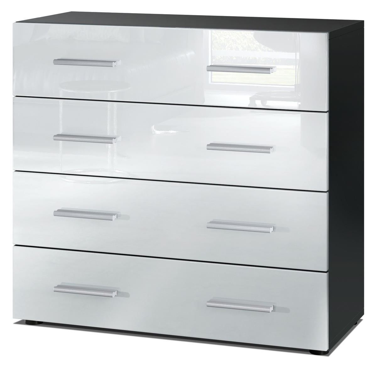 KOMMODE Pavos Weiß Hochglanz - Weiß Hochglanz, Holzwerkstoff (76/72/35cm) - Vladon