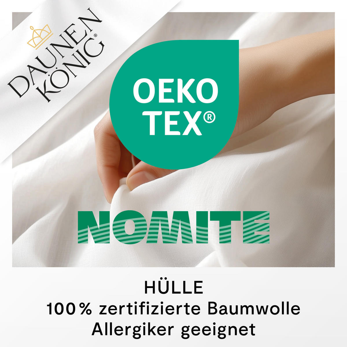 SOMMERBETTDECKE QUEEN Entendaunen leicht - Weiß, Naturmaterialien/Textil (200/220cm) - Daunenkönig