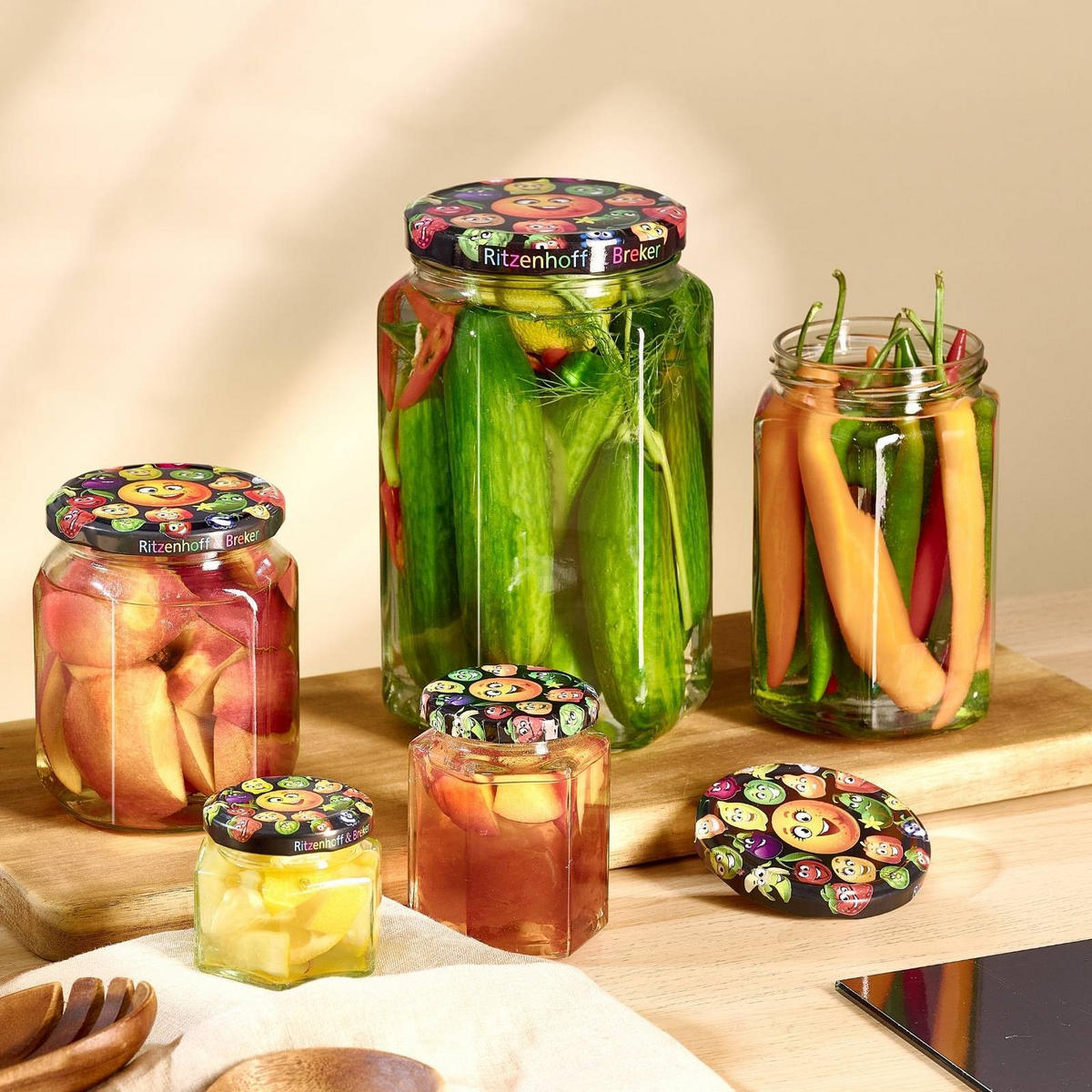 VORRATSGLÄSER Smile transparent 1,7 l 3er Set - Transparent, Glas (12/20/12cm) - Ritzenhoff Breker