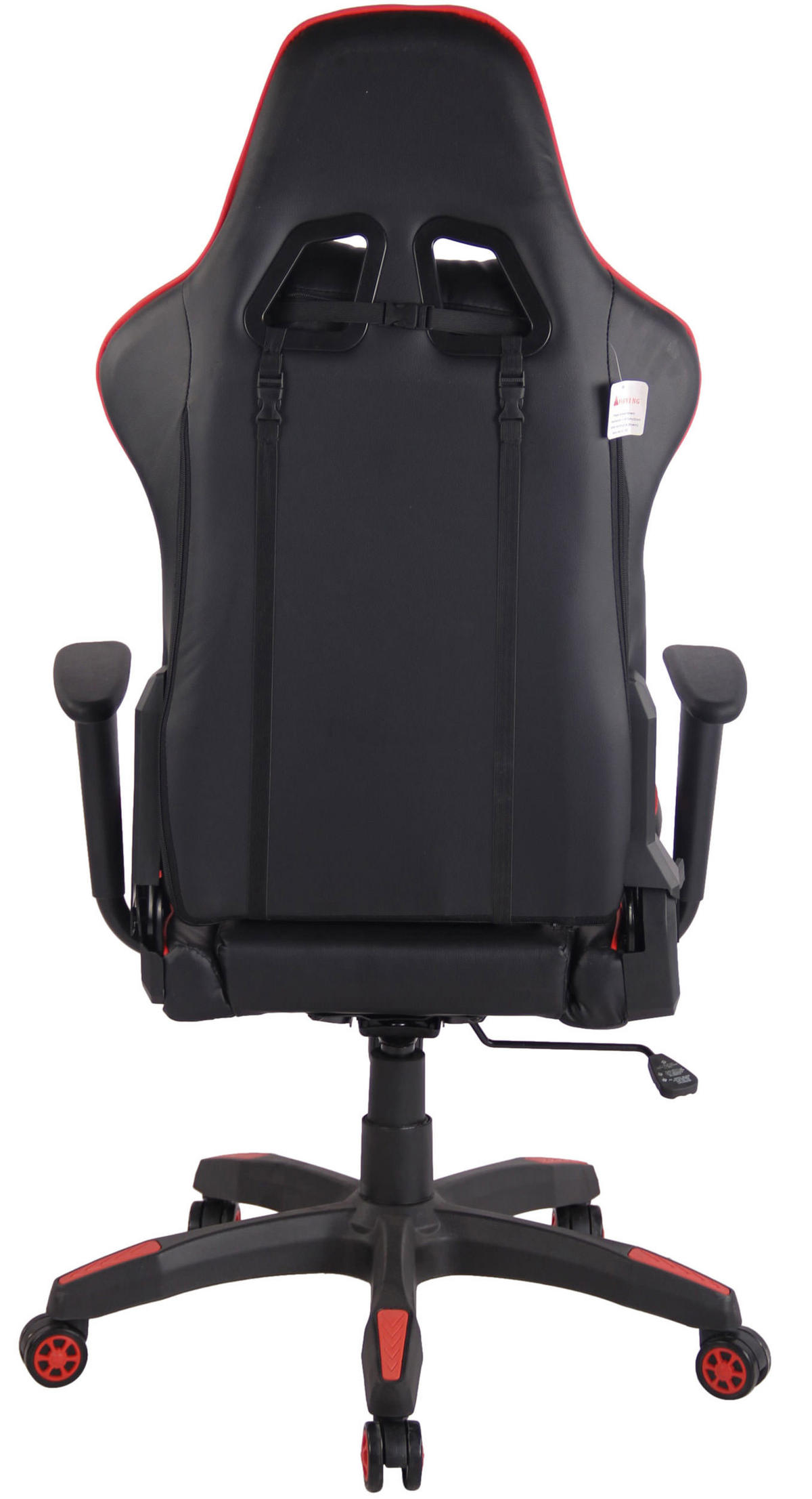 GAMINGSTUHL Lederlook schwarz/rot - Chromfarben/Rot, Kunststoff/Textil (65/128/50cm) - CLP
