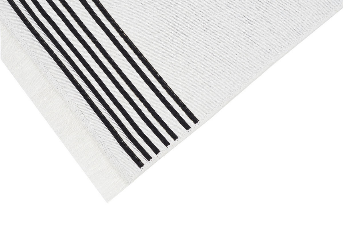 TEPPICH AZTECA Schwarz Weiß 120/170 cm - Schwarz/Weiß, Naturmaterialien (120/170cm) - Tapiso