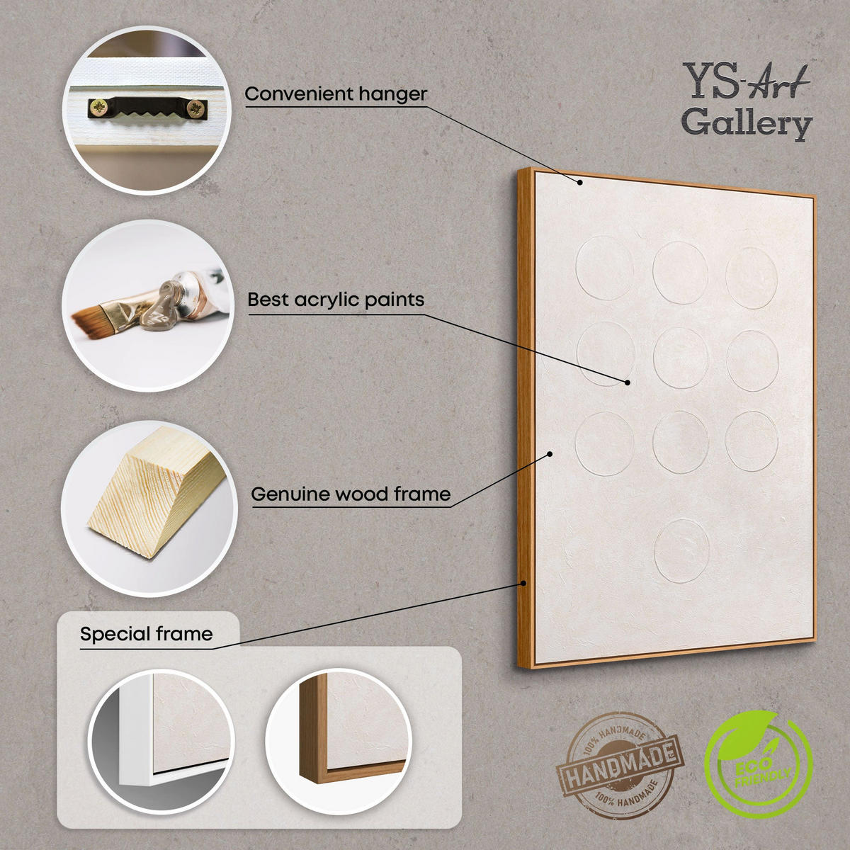 GEMÄLDE Weißer Code Schattenfugenrahmen Weiß 120x80 cm - Weiß, Holz (120/80cm) - YS-art gallery