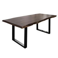 BAUMTISCH Akazie 160x90x77 grau lackiert / U-Beine anthrazit glänzend FREEFORM 5 - Anthrazit/Grau, Holz (160/90/77cm) - Massivmoebel24