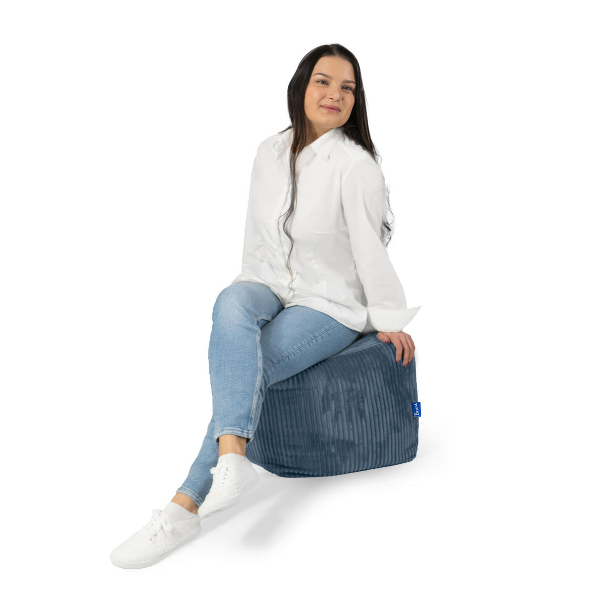 SITZWÜRFEL Cubo Cord dunkelblau - Dunkelblau, Textil (40/40/40cm) - Bruni