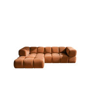 ECKSOFA L-Form Averro, stoff Bluvel, Zimtfarbe, Links - Hellbraun, Holz (280/150cm) - Kaiser Möbel