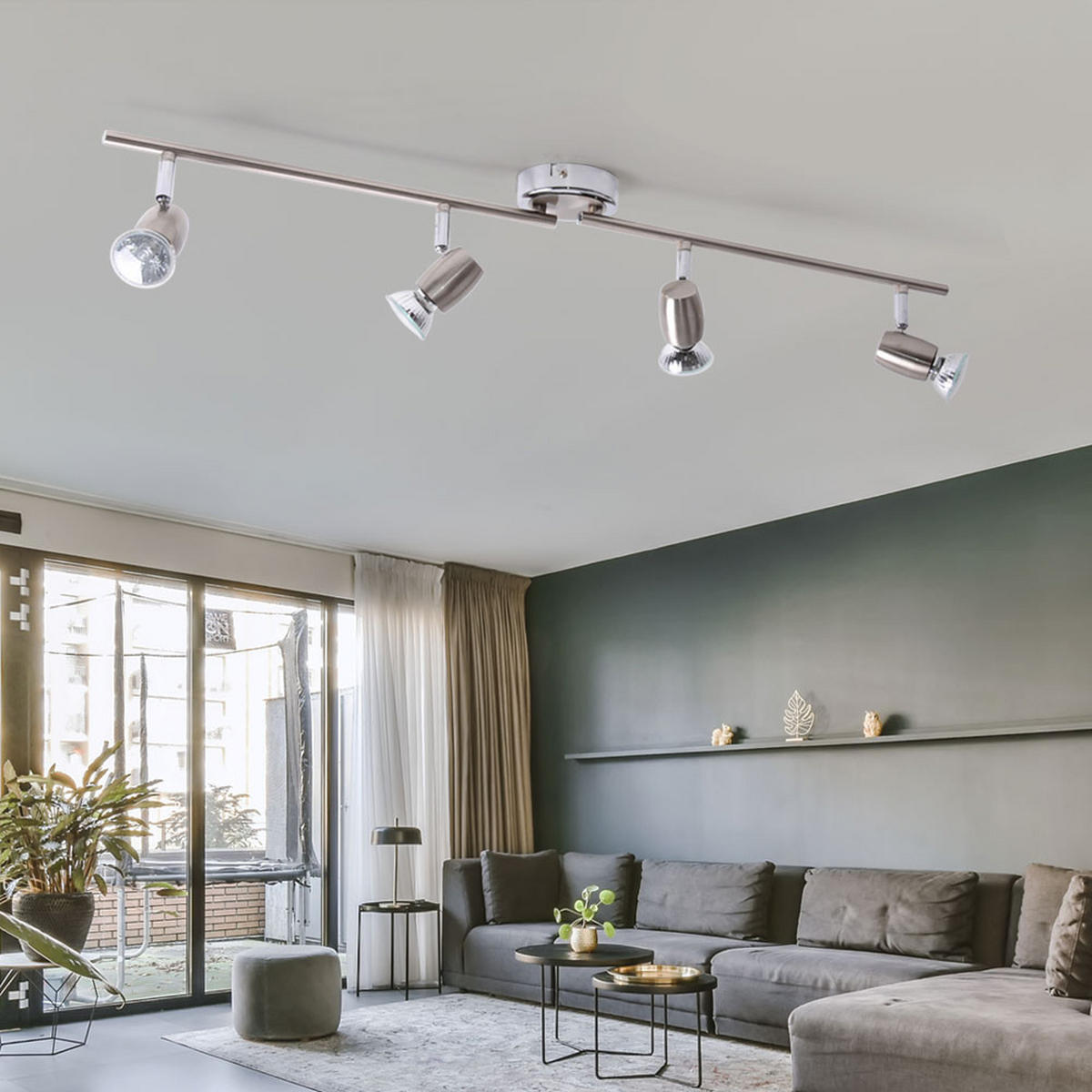 LED DECKENLEUCHTE PALERMO Silber Metall - Silberfarben, Metall (80/80/13.5cm) - Brilliant