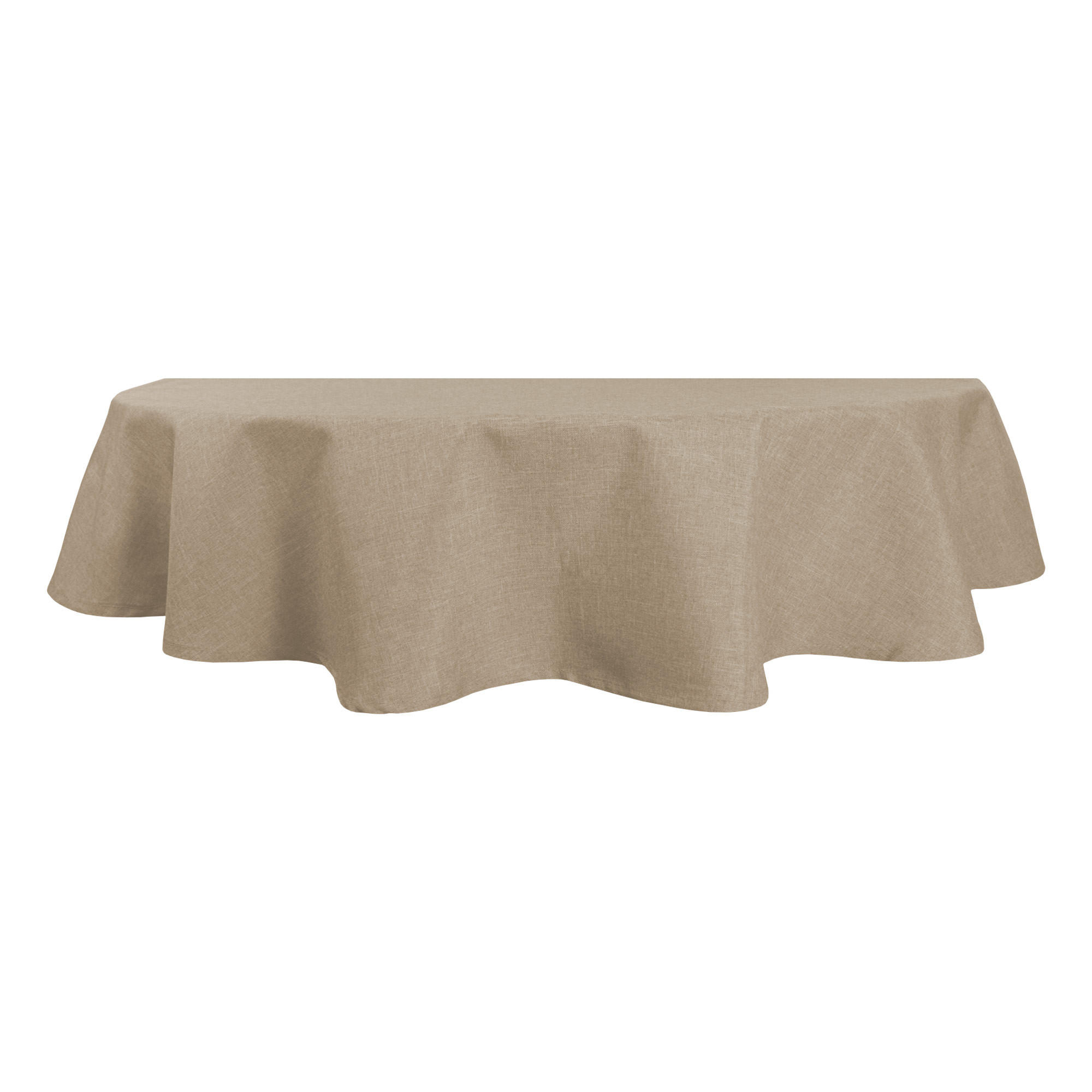 TISCHDECKE Leinenoptik 130/220 cm oval Beige Natur - Beige, Textil (130/220cm) - TiborTex