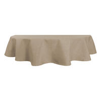 TISCHDECKE Leinenoptik 160/220 cm oval Beige Natur - Beige, Textil (160/220cm) - TiborTex