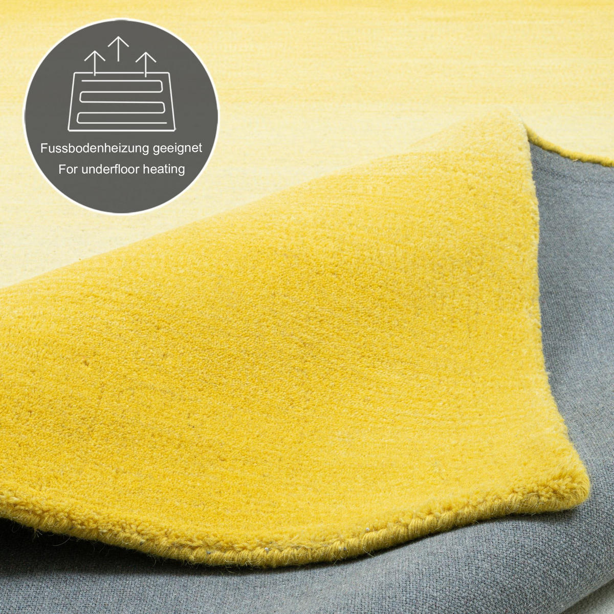 TUFTTEPPICH Wool Comfort 70x140 cm - Gelb, Textil (70/140cm) - THEKO