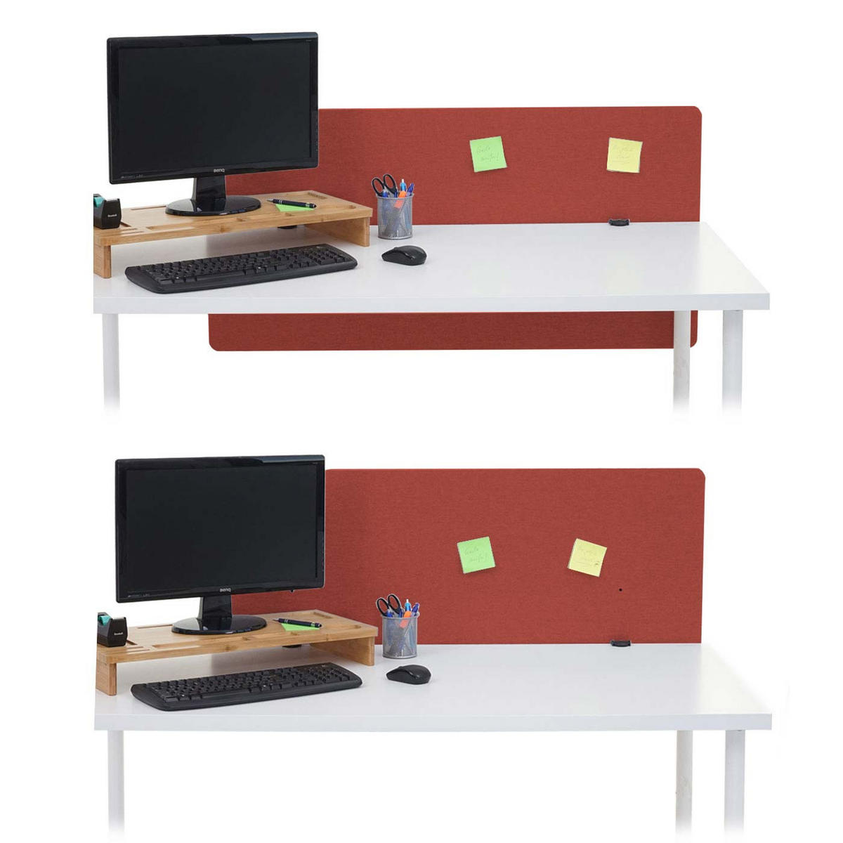 AKUSTIK-TISCHTRENNWAND Rotbraun - Rotbraun, Textil (120/60/2cm) - MCW