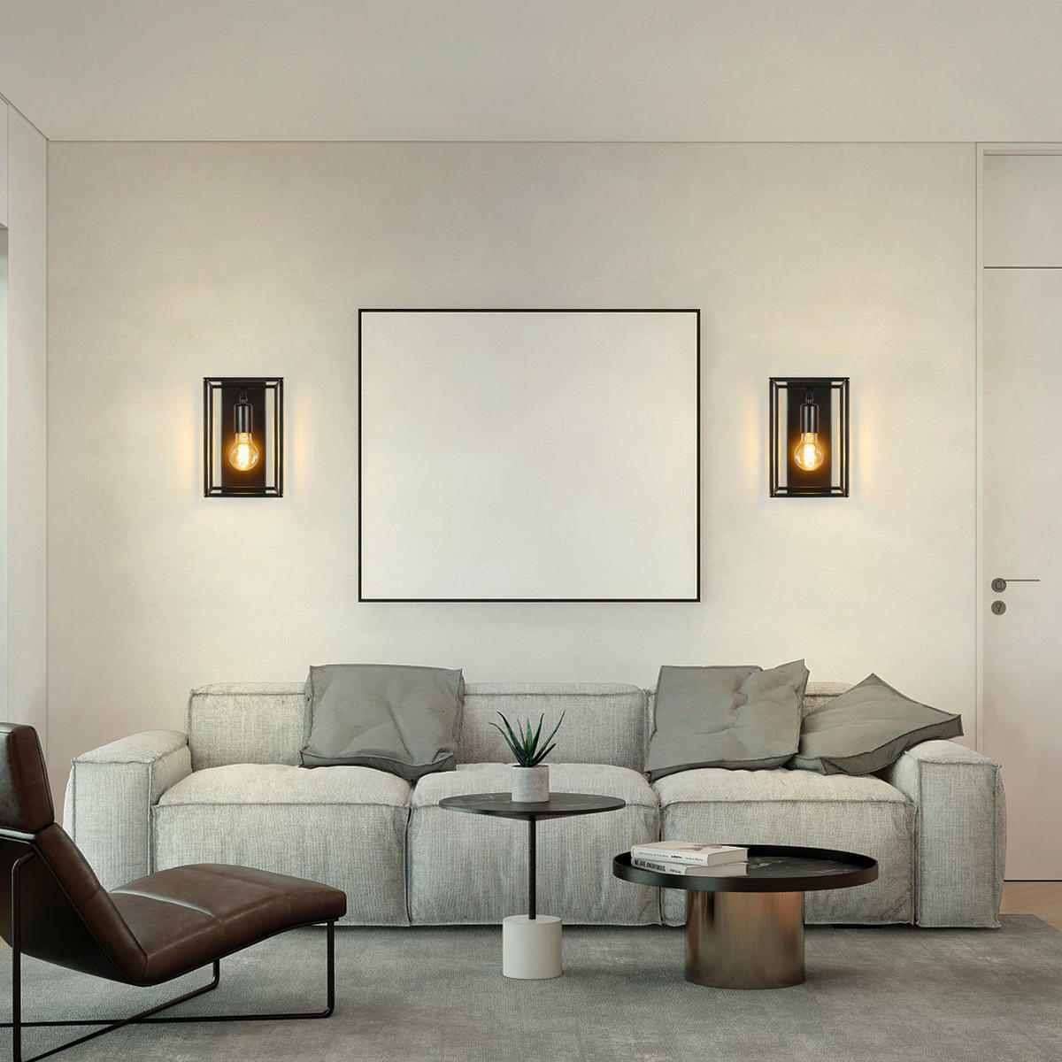 WANDLEUCHTE Solarium 23/18/15 cm - Schwarz, Metall (18/15/23cm) - ZMH