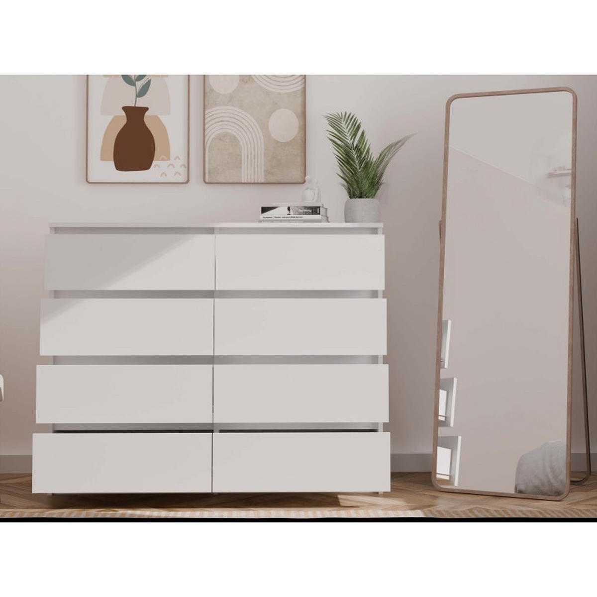 KOMMODE Weiß 120/97/40 - Weiß, Holzwerkstoff (120/97/40cm) - RAUMHIRSCH FURNITURE