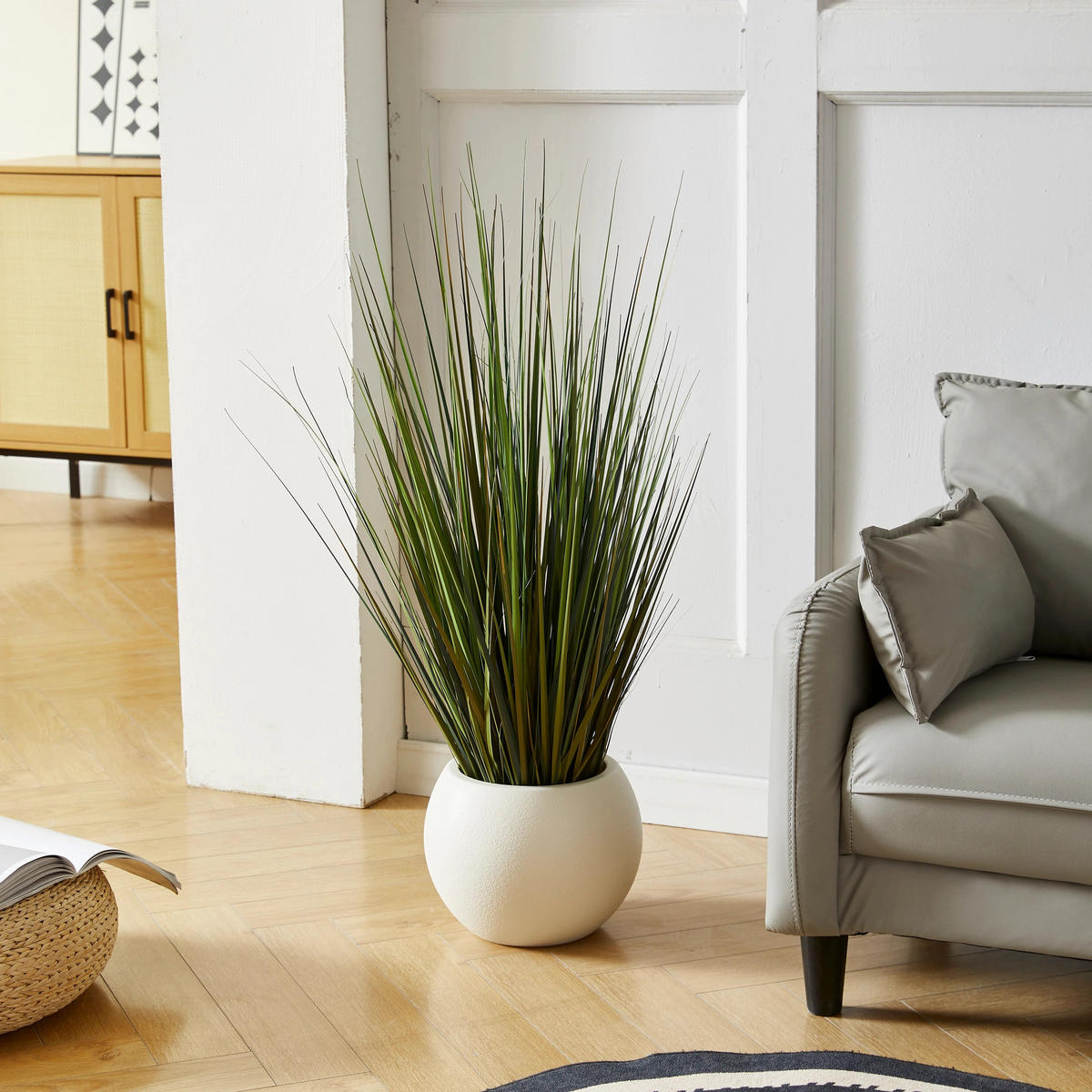 KUNSTPFLANZE Künstliches Gras – Selwyn 90 cm - Grün, Kunststoff (90cm) - aplanta
