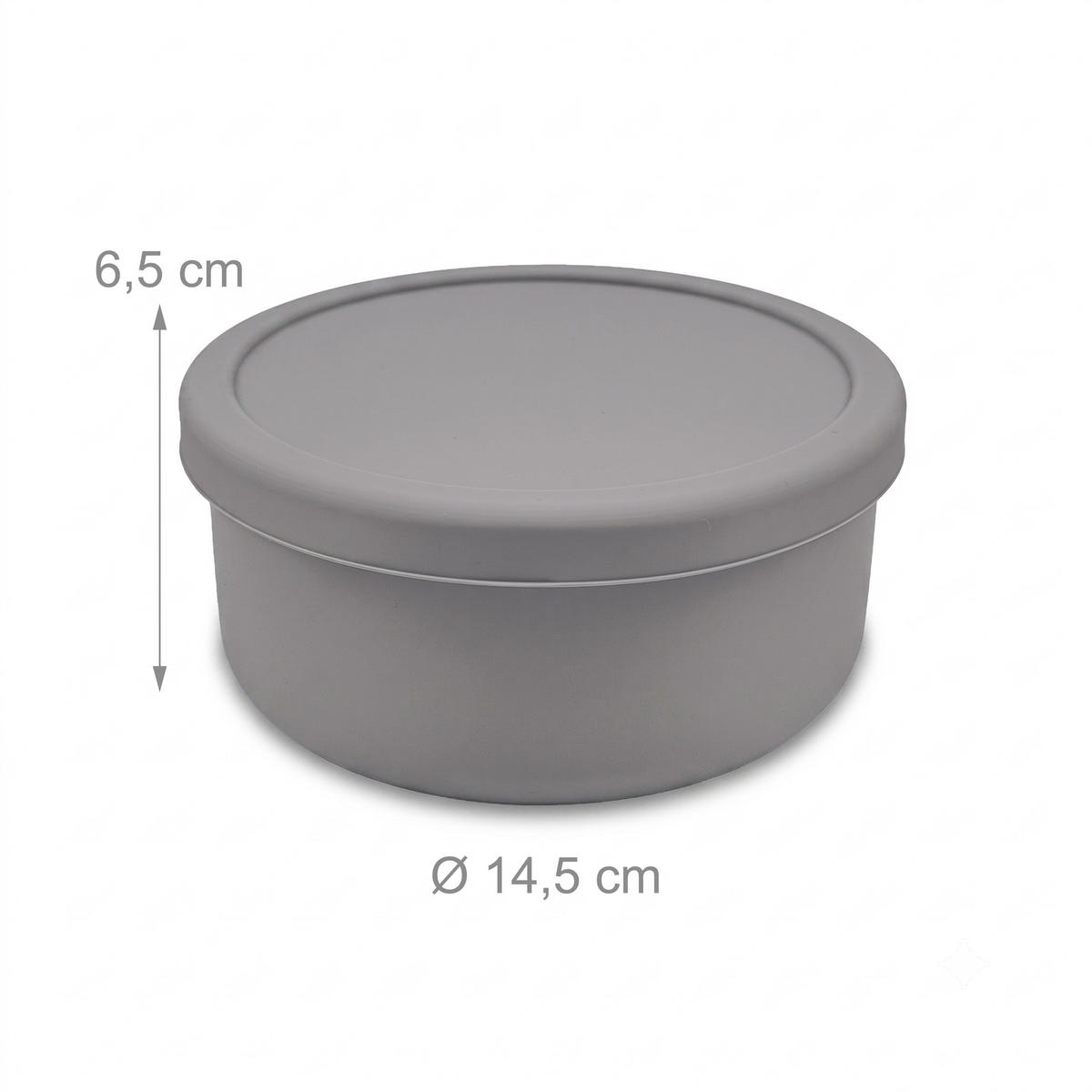 PIZZABALLENBOX Dunkelgrau 4er-Set Silikon mit Deckel - Anthrazit, Kunststoff (14.5/6.5/14.5cm) - Relaxdays