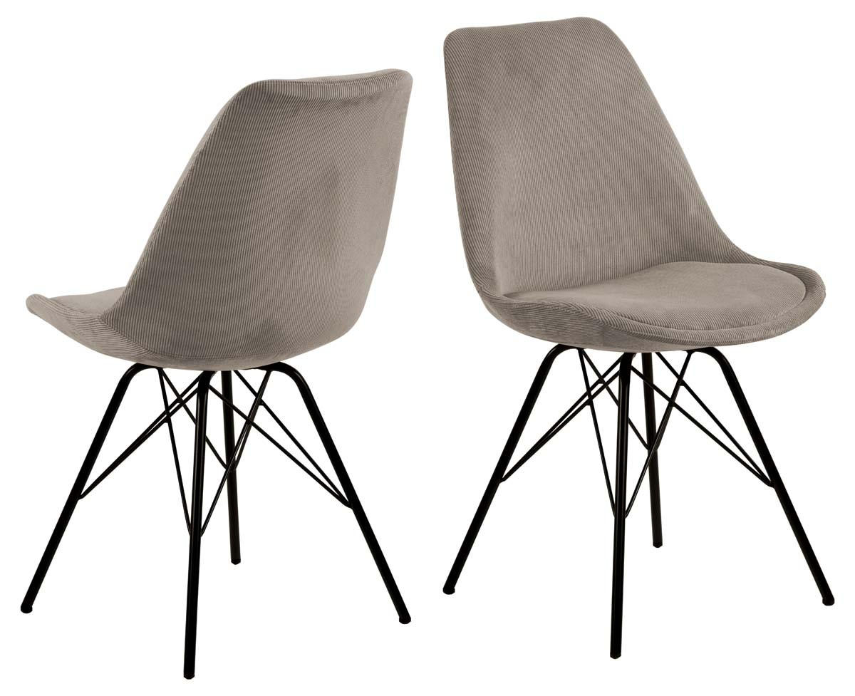 STUHL 2er-Set Samt beige - Beige, Holzwerkstoff (49/86/54cm) - ebuy24