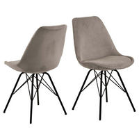 STUHL 2er-Set Samt beige - Beige, Holzwerkstoff (49/86/54cm) - ebuy24