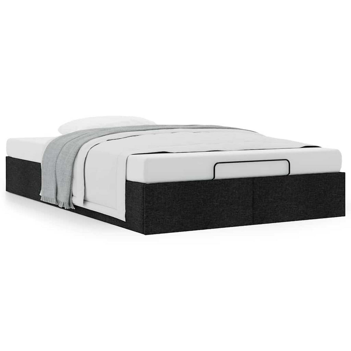 OTTOMAN-BETT Ohne Matratze Schwarz 120/200 Cm Stoff - Schwarz, Holzwerkstoff (120/200cm) - vidaXL
