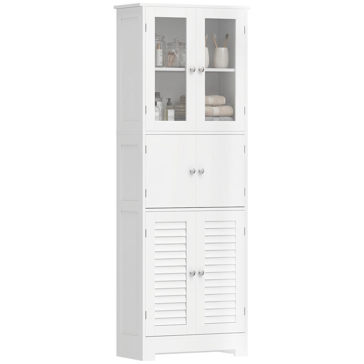 HOCHSCHRANK Weiß 60/30/170,5 cm - Weiß, Metall (60/170.5/30cm) - PANGIVO