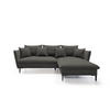 ECKSOFA GLOSS mit Schlaffunktion, Ottomane & goldenen Füßen – Samtsofa im GLOSSour-Stil mit Zierkissen, 258x167x91 cm, Rechte, SCHWARZ - Schwarz, Holz/Textil (258/167cm) - DomoHome