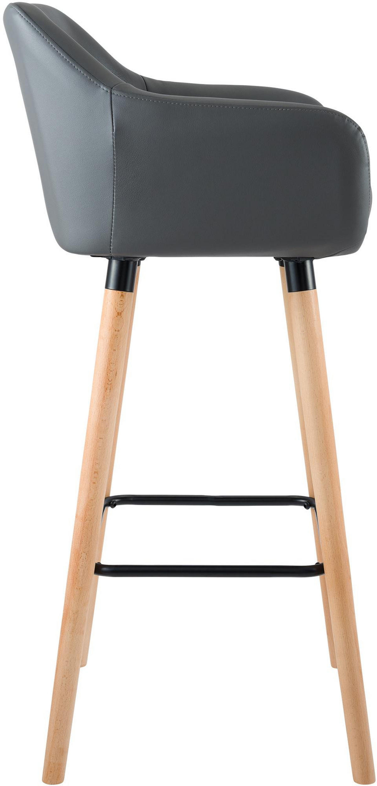 BARHOCKER 2er Set Mirid Kunstleder Grau - Grau, Leder (55/99/46cm) - DELUKE