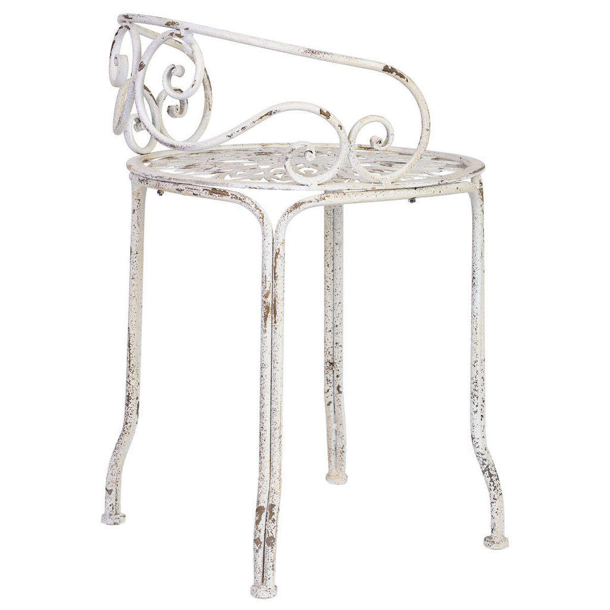 HOCKER aus Metall, 44x67cm - Weiß, Metall (44/66/44cm) - Wanderlust