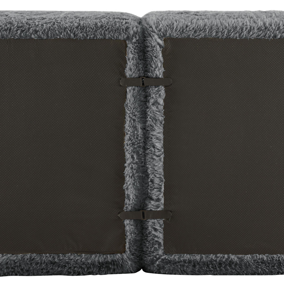 SOFA modular U-Form extrabreit Plüsch Grey - Grau, Kunststoff (179/73/291cm) - Meubliv