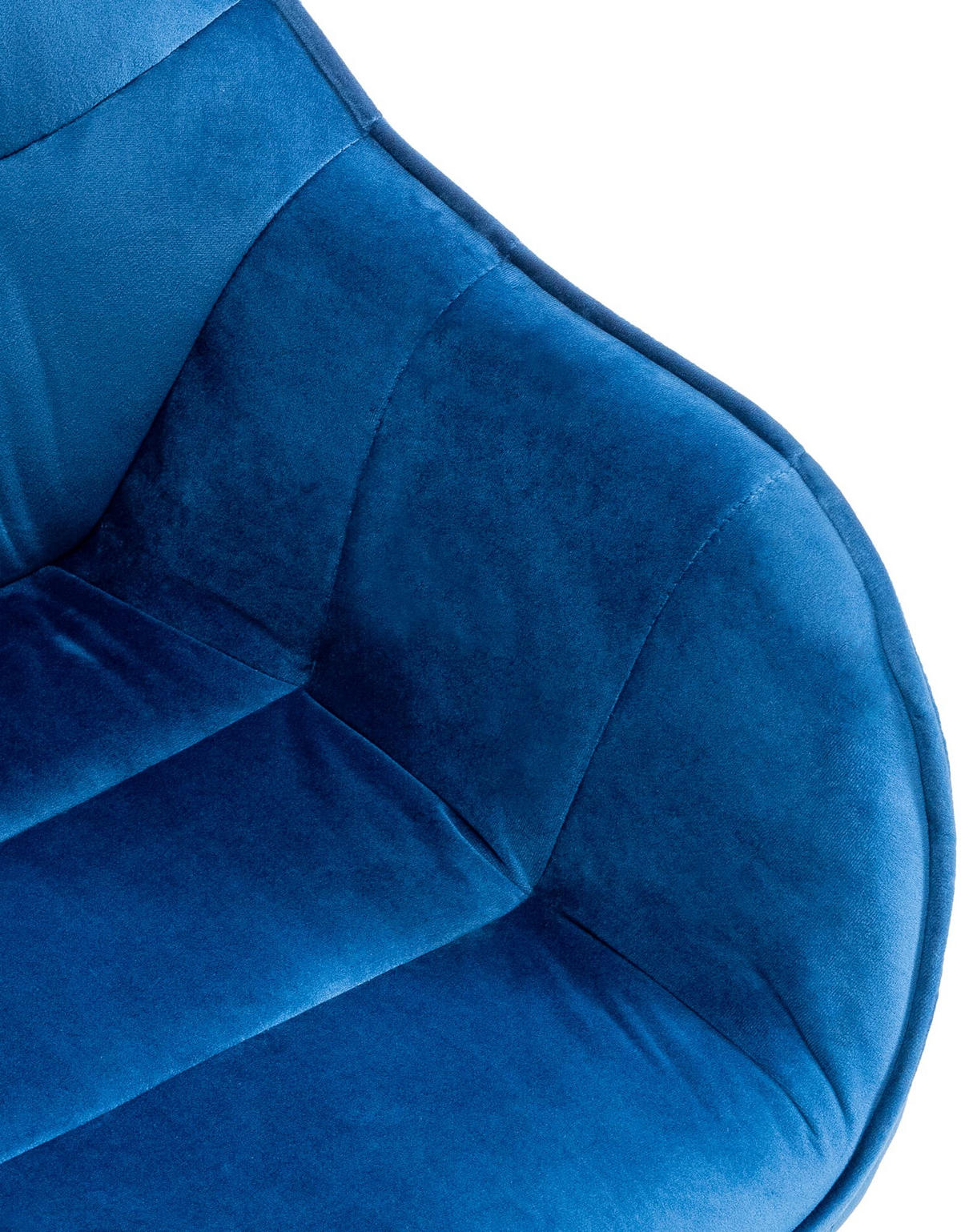 ARMLEHNENSTUHL Samt blau - Blau/Schwarz, Textil/Metall (57/90/63cm) - CLP