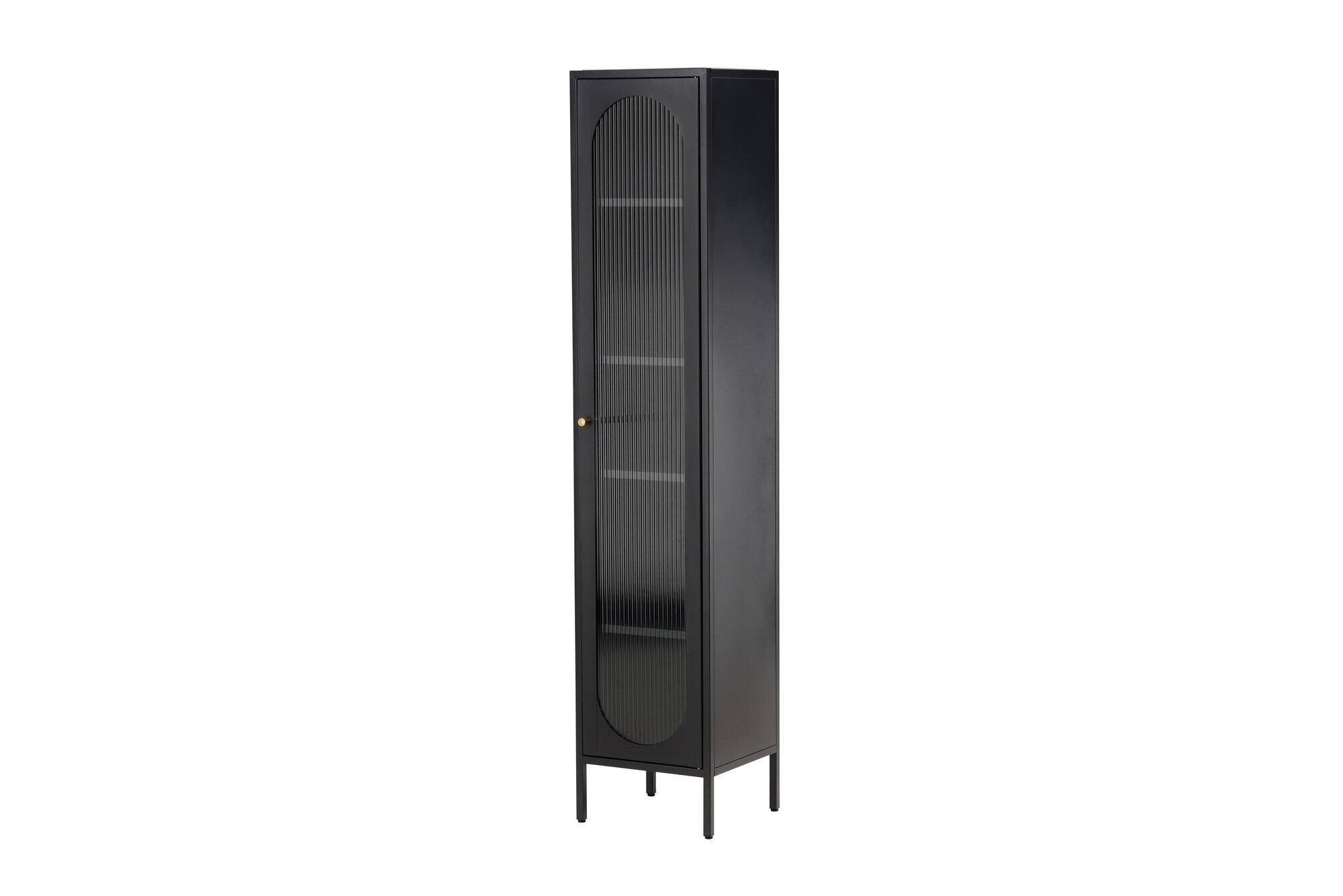 VITRINE CALI Schwarz 37x35x180 cm - Schwarz, Metall (37/180/35cm) - FURNLUX