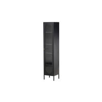 VITRINE CALI Schwarz 37x35x180 cm - Schwarz, Metall (37/180/35cm) - FURNLUX