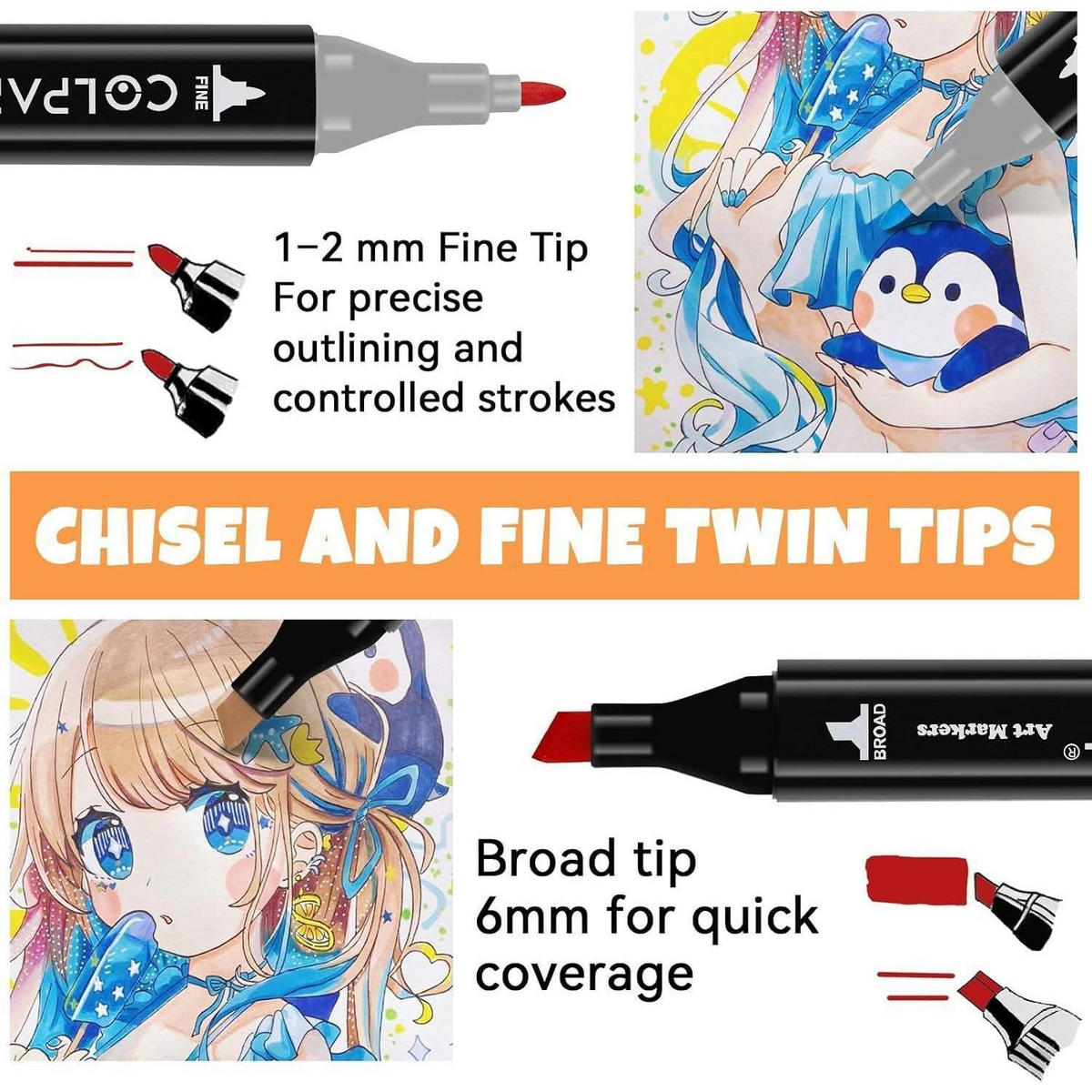 MARKER-SET 168-teiliges Set Doppelspitze Feinspitze & Keilspitze - Multicolor, Kunststoff (20.5/16/25cm)