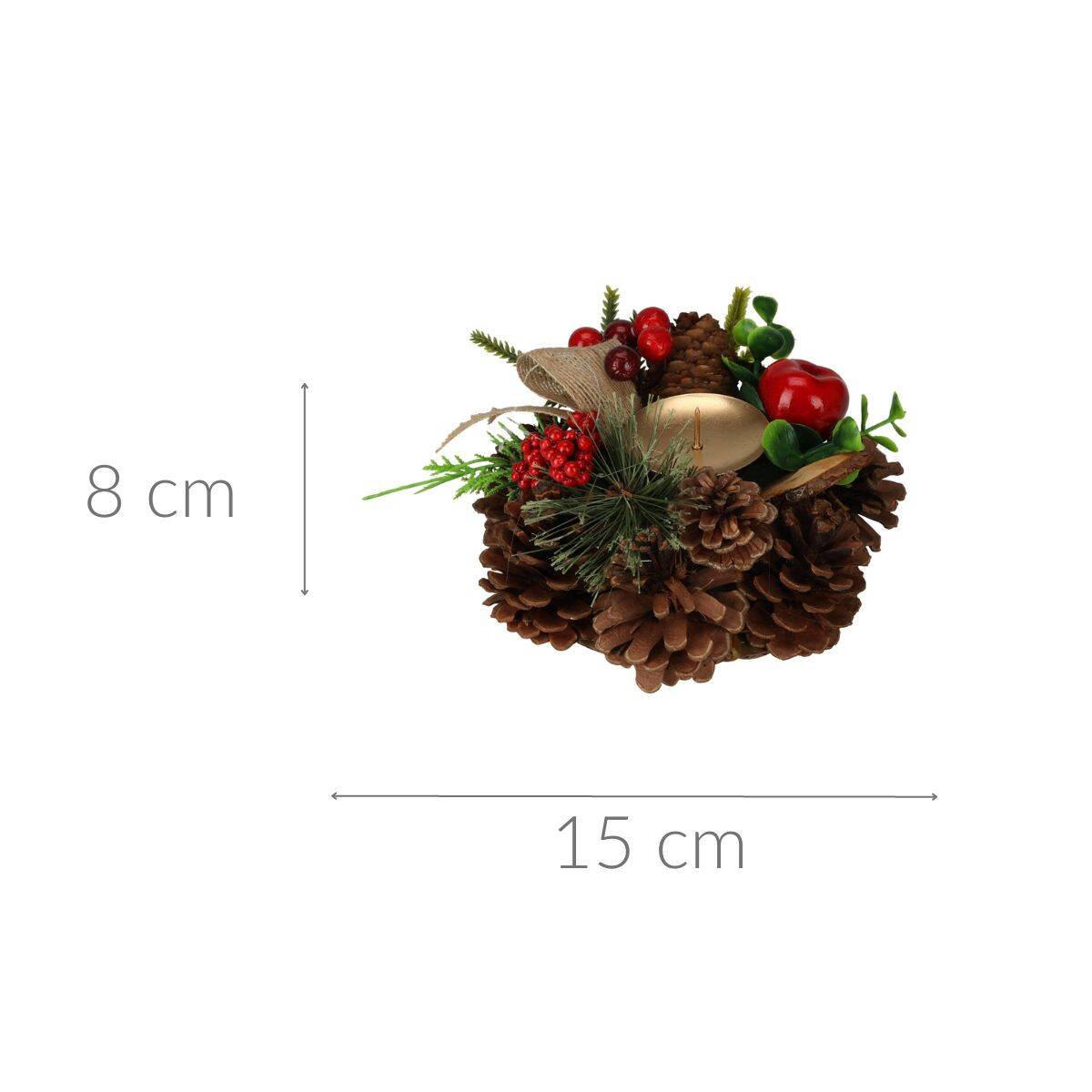 KERZENHALTER 15 cm - Braun, Kunststoff (15/8/15cm) - Home Styling Collection