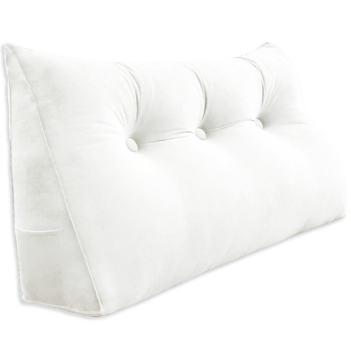 RÜCKENKISSEN für Bett Samt 100 cm - Weiß, Textil (50/100cm) - Vercart