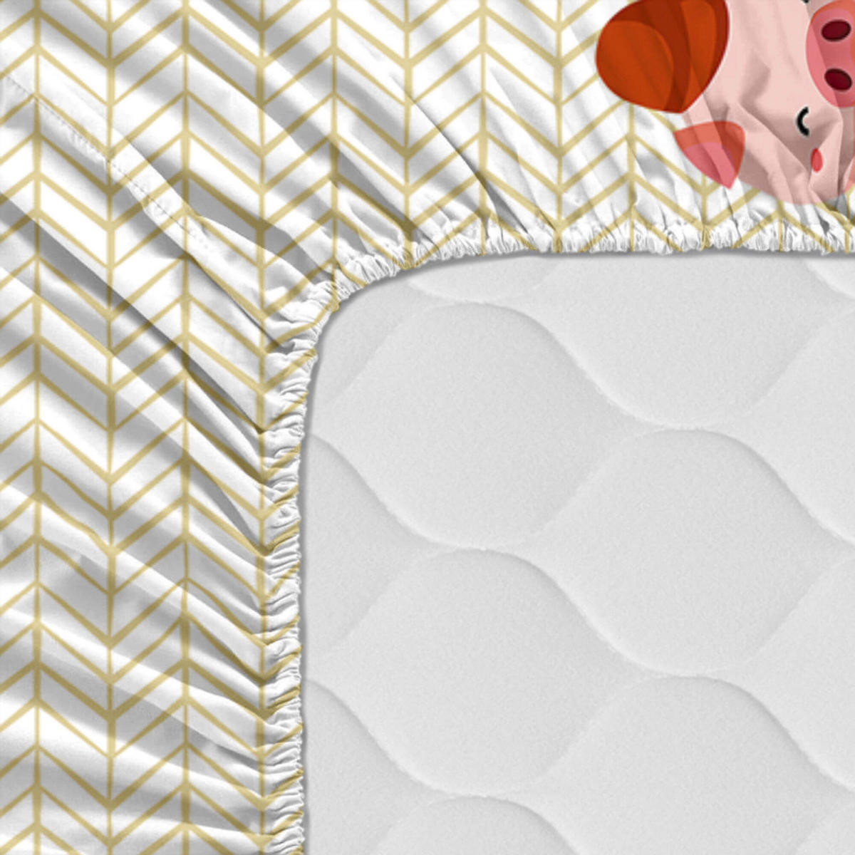 SPANNBETTTUCH piggys 60x120x14 cm (kinderbett) mehrfarbig - Multicolor, Textil (70/140cm) - Happy Friday